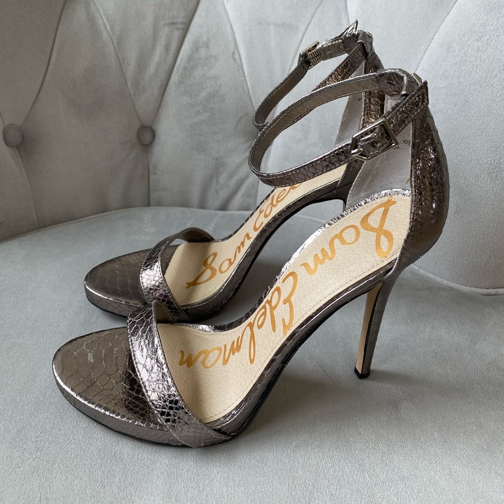 Sam Edelman Eleanor Metallic Snakeskin Heels Size 9